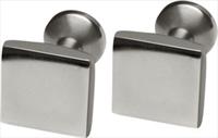 Polished Square Flat Titanium Cufflinks by Ti2