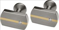 Ti2 Titanium Rectangular Titanium and Diamond Cufflinks by Ti2
