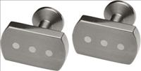 Ti2 Titanium Rectangular Titanium Cufflinks with White Dots