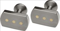 Ti2 Titanium Rectangular Titanium Cufflinks with Yellow Dots