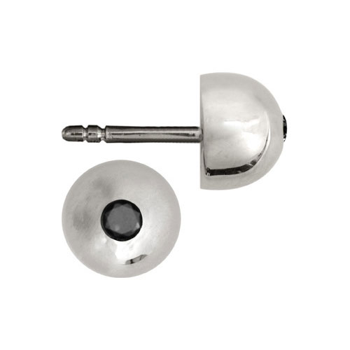 Ti2 Titanium Woman Black Diamond Set Coloured Stud Titanium Earrings by Ti2 Woman