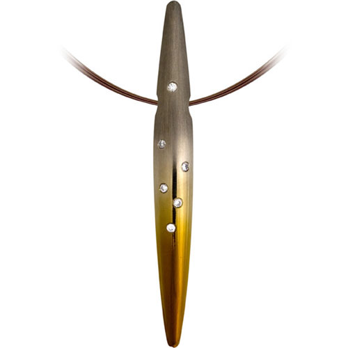 Ti2 Titanium Woman Diamond Set Coloured Titanium Pendant on Chain by Ti2 Woman