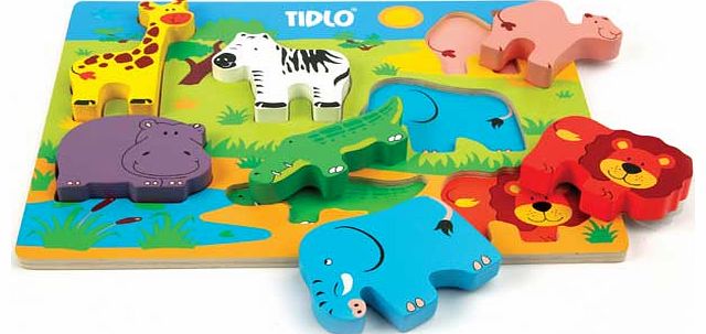 Tidlo Wooden Chunky Safari Puzzle