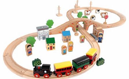 Tidlo Wooden Train Set (50 Pieces)