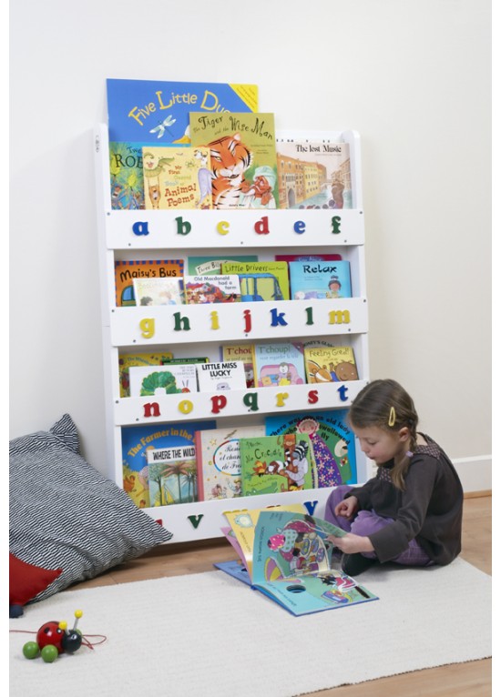 Tidy Books Bookcase With Alphabet-White