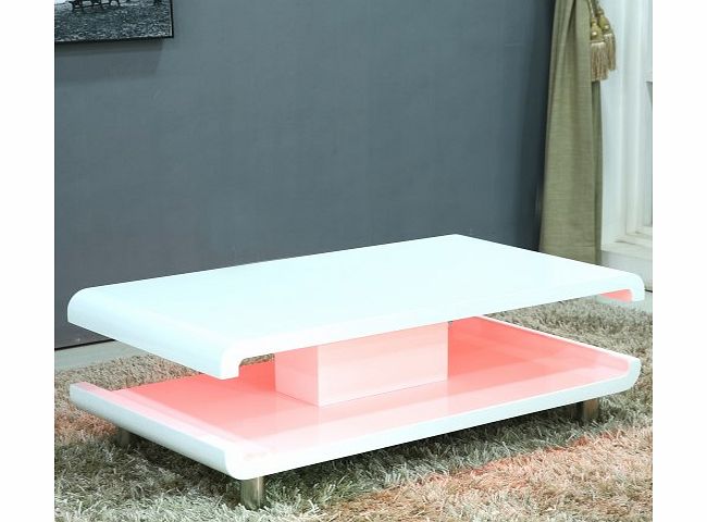 Tiffany High Gloss Coffee Table with LED Lighting