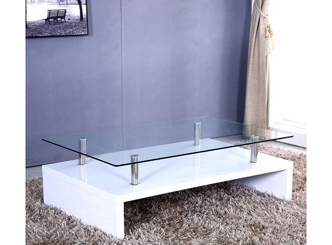 Tiffany Raised Glass Top Coffee Table in High