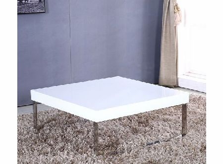 Tiffany Square High Gloss White Coffee Table