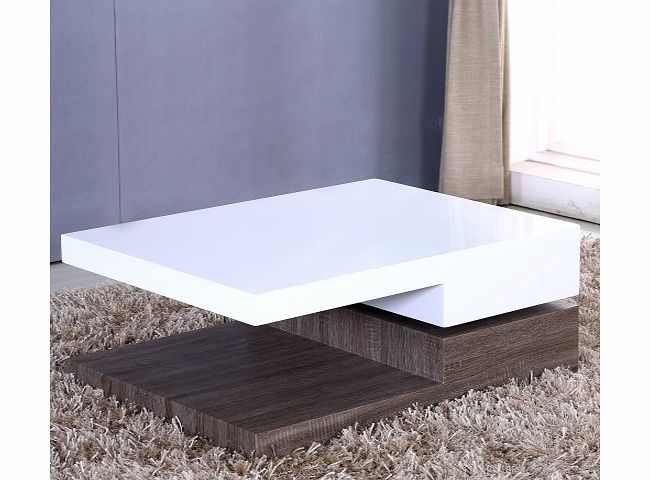 Tiffany Two Tone Rotating Top Coffee Table