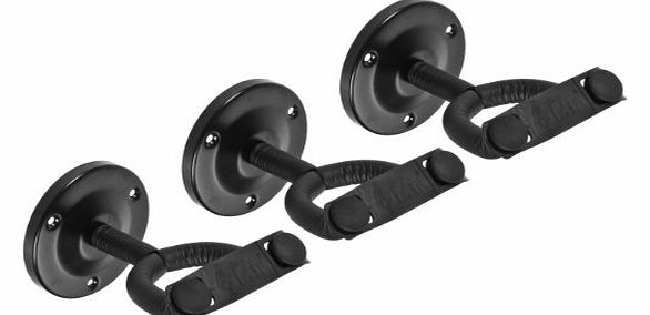 Tiger GST42-3-BK Guitar Wall Hanger (Pack of 3)
