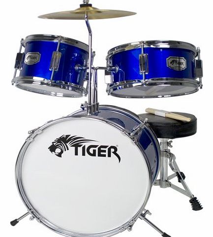 Tiger 3 Piece Junior Drum Kit - Blue