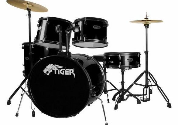 Tiger 5 Piece Drum Kit - Black