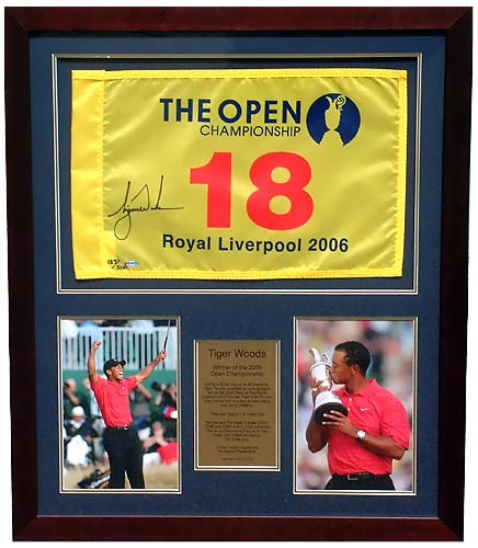 Tiger Woods Autographed Dubai Helipad and#8211; Framed