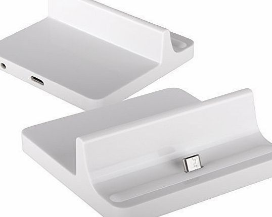 Tigerbox Premium Micro USB Compatible Desktop Charging Dock Stand For Samsung Galaxy S3 SIII Mini i8190 Mobile Phone - White
