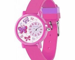 Tikkers Girls 3D Pink Butterfly Watch
