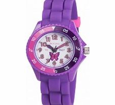 Tikkers Girls Purple Time Teacher Butterfly Watch