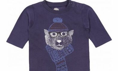 Bear T-shirt Navy blue `3 months,6 months,12