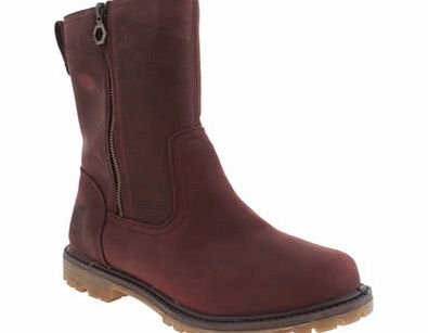 Timberland Burgundy Nellie Pull On Double Boots