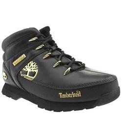 Timberland Female Euro Sprint Leather Upper Ankle Boots in Black and Gold