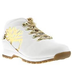 Female Railway Hiker Leather Upper Casual in White and Gold