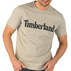 Timberland Mens Logo T-Shirt Grey Heather