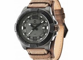 Timberland Mens Penacook Brown Leather Strap Watch