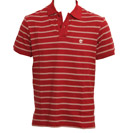 Timberland Red and White Stripe Pique Polo Shirt