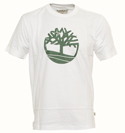 Timberland White T-Shirt with Printed Logo