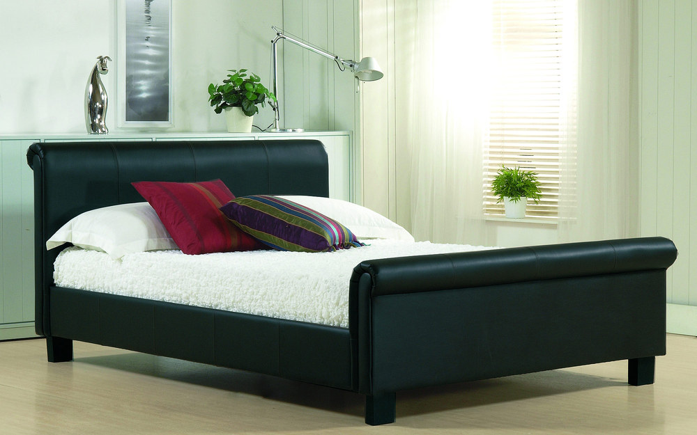 Aurora Faux Leather Bedstead, King