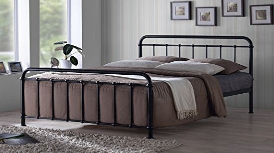 Time Living Black Miami Traditional Hospital Style Bed Frame 5FT King Metal Bed Frame