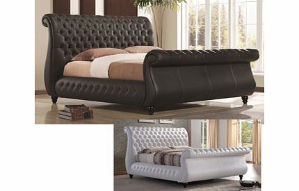 Time Living Swan 5FT Kingsize Leather Bedstead