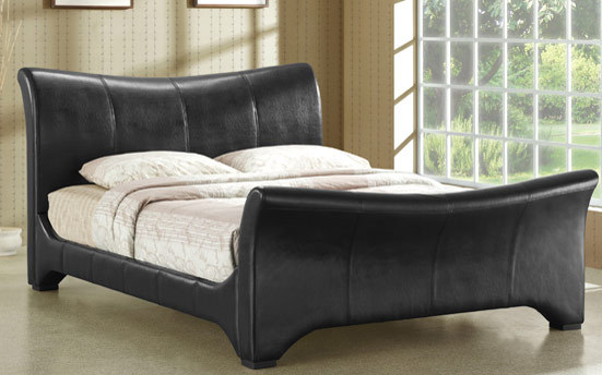 Time Living Wave Faux Leather Bedstead, King