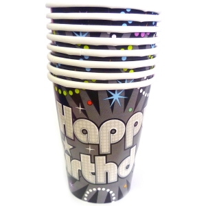 to Party Happy Birthday Paper Cups