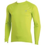 Time To Run NEW BALANCE Semi-Fitted Jacquard Mens Long Sleeve , L, LIME PUNCH