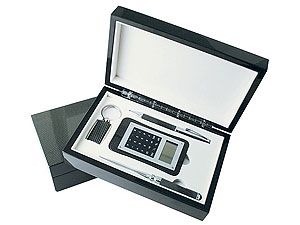 Times Luxury Carbon Fibre Calculator Keyring Pen and Letter Opener Set 011874