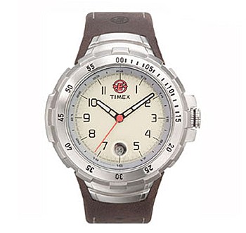 Timex Analogue Watch (black leather strap)