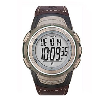 Timex Chrono Alarm Timer (brown leather/ fabric