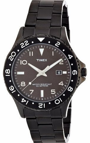 Timex Classic Mens Quartz Watch with Black Dial Analogue Display and Black Stainless Steel Bracelet T2P028
