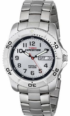 Expedition Mens Quartz Watch with Silver Dial Analogue Display and Silver Stainless Steel Bracelet T466014E