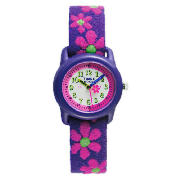 Timex girls purple with pink flower time tutor