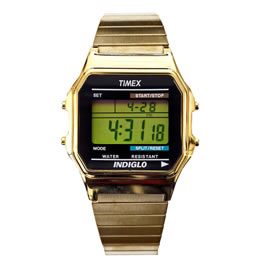 Gold Stretch Digital Metal Watch