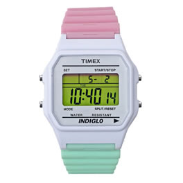 Green/ Pink/ White Digital Watch