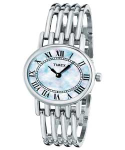 Ladies Silver Oval Dial Watch