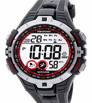 Timex Mens Black and Red Marathon Digital Watch