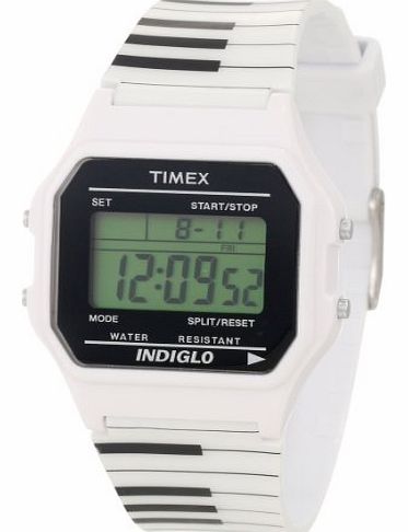 Timex Mens T2N581T9 Fashion Digitals Premium Black White Piano Watch