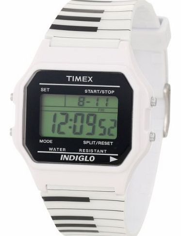 Timex Mens T2N581T9 Fashion Digitals Premium Black White Piano Watch
