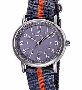 Timex Unisex Grey and Orange Weekender Watch
