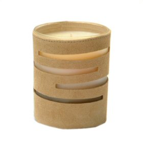 Timothy of Saint Louis Amber Candle in light suede holder