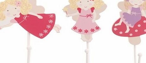 Tinkie Toys Childrens Set of 3 Girls Pink Fairy Coat Hooks