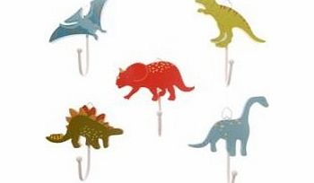Tinkie Toys Childrens Set of 5 Boys Dinosaur Coat Hooks